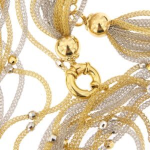 zoom dettaglio maglia di collana multi filo oro